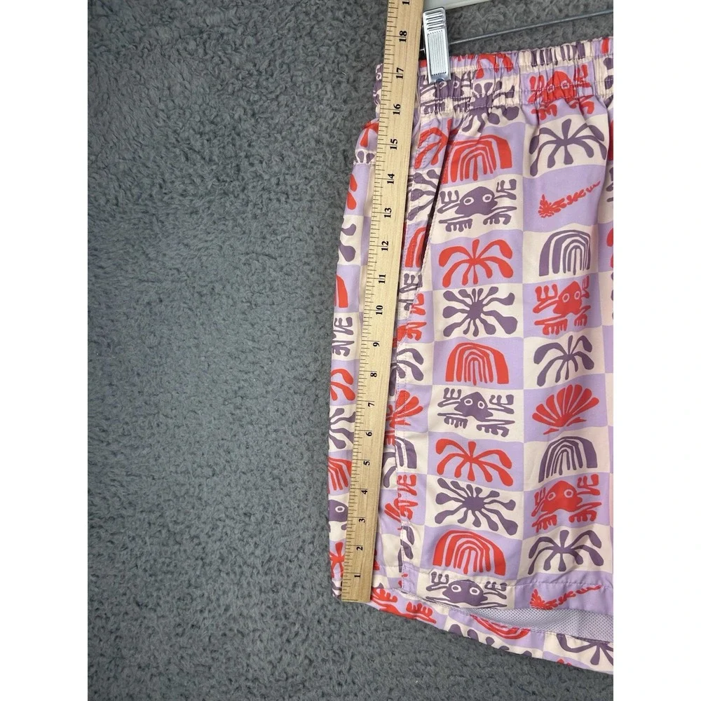 Nike Shorts Mens XL Woven Flow Spring Break Frogs Beach Lined Purple Orange Swim